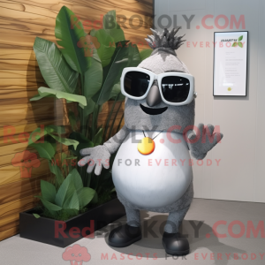 Grå Mango-maskotdraktfigur...
