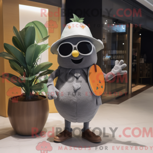 Gray Mango mascot costume...