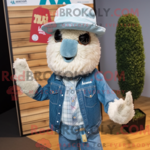 Blue Alpaca mascot costume...