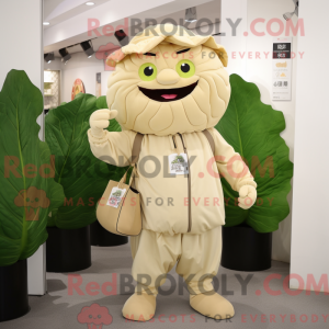 Beige Cabbage mascot...