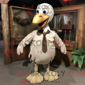 Cream Turkey mascot costume...