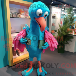 Turquoise Flamingo mascot...