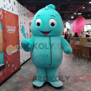 Turquoise Ice Cream mascot...