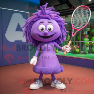 Purple Tennis Racket mascot...