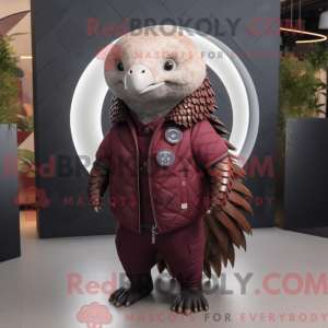 Maroon Pangolin mascot...