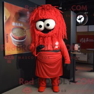 Rød Ramen maskot kostume...