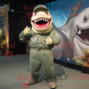 Oliven Megalodon maskot...