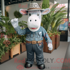 Grå Hereford Cow maskot...
