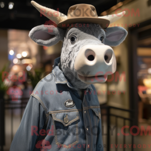 Grå Hereford Cow maskot...