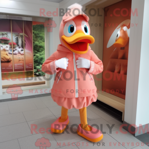 Peach Hens mascot costume...