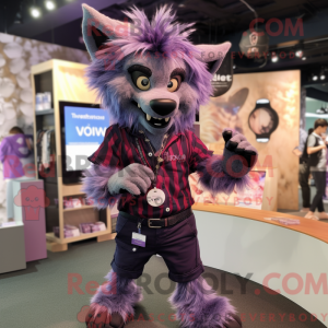 Purple Hyena mascot costume...