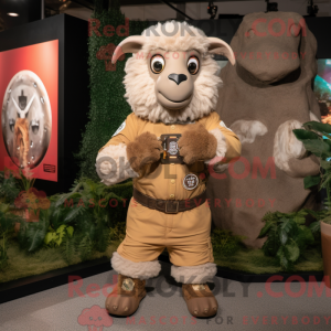 Tan Ram maskot kostume...