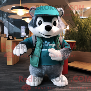 Teal Badger mascottekostuum...