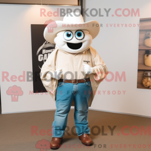 Cream Oyster mascot costume...