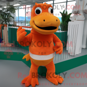 Orange Crocodile mascot...
