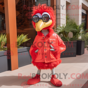 Red Ostrich mascot costume...