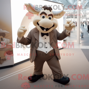 Beige Minotaur maskot...
