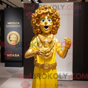 Gold Medusa maskot drakt...