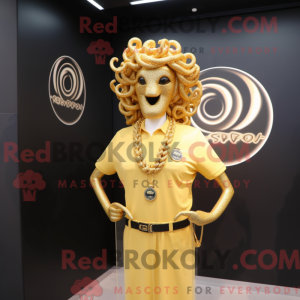 Gold Medusa mascot costume...