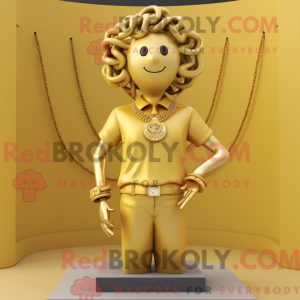 Gold Medusa mascot costume...