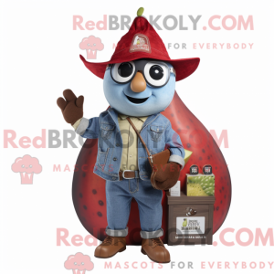 Red Pear mascot costume...