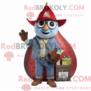 Red Pear maskot kostume...