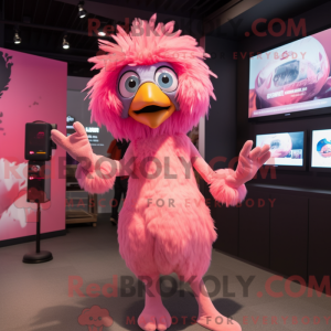 Pink Harpy maskot kostume...