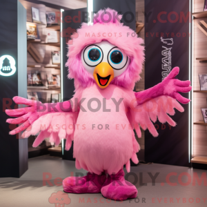 Pink Harpy maskot kostume...