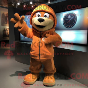 Tan Orange maskot kostume...