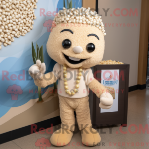 Tan Pop Corn maskot kostume...