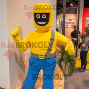 Gul Gi Joe maskotdraktfigur...