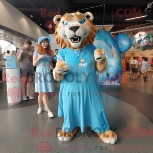 Cyan Smilodon Maskottchen...
