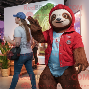 Maroon Sloth maskot kostume...