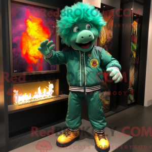 Green Fire Eater mascot...