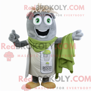 Grå Pesto Pasta maskot...