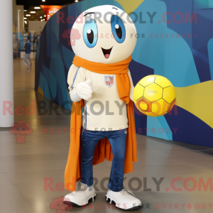 Cream Handball Ball mascot...