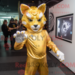 Gold Lynx mascot costume...