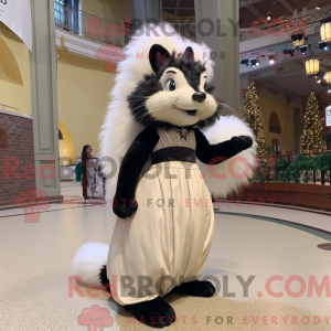 Cream Skunk mascot costume...