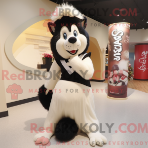 Crème Skunk mascottekostuum...