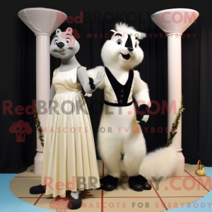 Cream Skunk mascot costume...