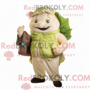 Beige Cabbage mascot...