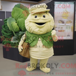 Beige Cabbage mascot...