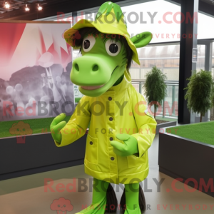 Lime Green Okapi mascot...