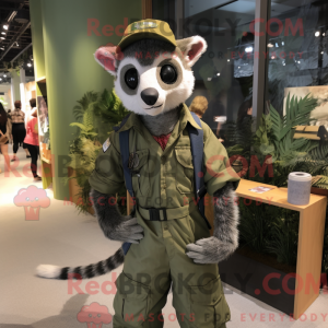 Olive Civet maskot kostume...