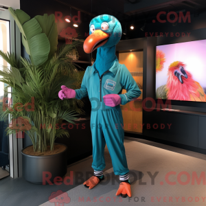 Teal Flamingo mascot...