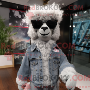 Gray Alpaca mascot costume...