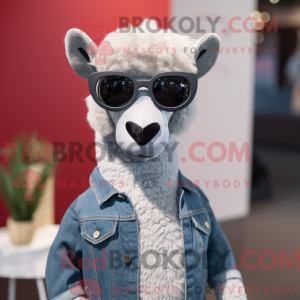 Gray Alpaca mascot costume...