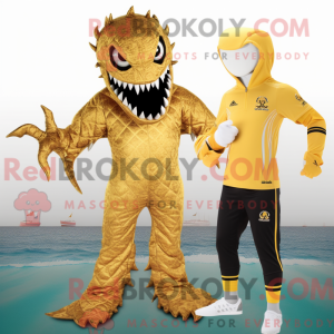 Gold Kraken mascot costume...