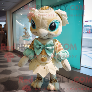 Cream Sea Turtle mascot...