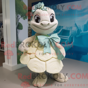 Cream Sea Turtle mascot...